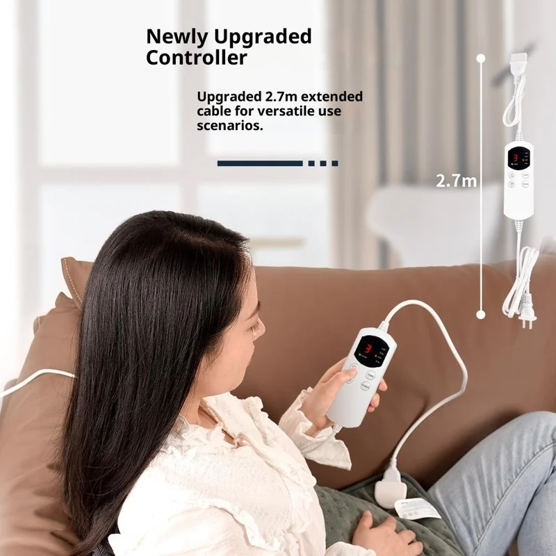 Riscaldamento HP4076B Pad Vest Wrap Spalla Collo Schiena con 6 Impostazioni di Calore / 4 Impostazioni Timer per Sollievo dal Dolore - Grigio / Spina USA