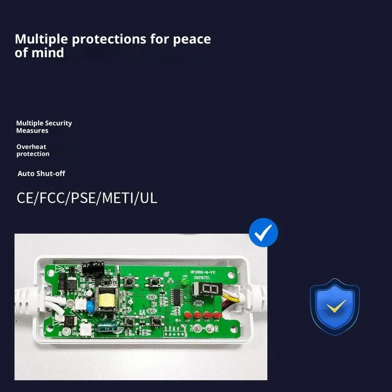 HP4076 40 x 76 cm Elektrische Heizdecke mit intelligenter Temperaturregelung für Heimtherapie und Wärmeanwendung - Grau / US-Stecker