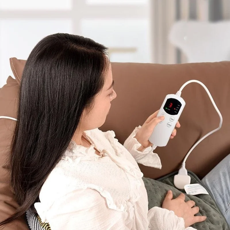 HP4076 40 x 76 cm Elektrische Heizdecke mit intelligenter Temperaturregelung für Heimtherapie und Wärmeanwendung - Grau / US-Stecker