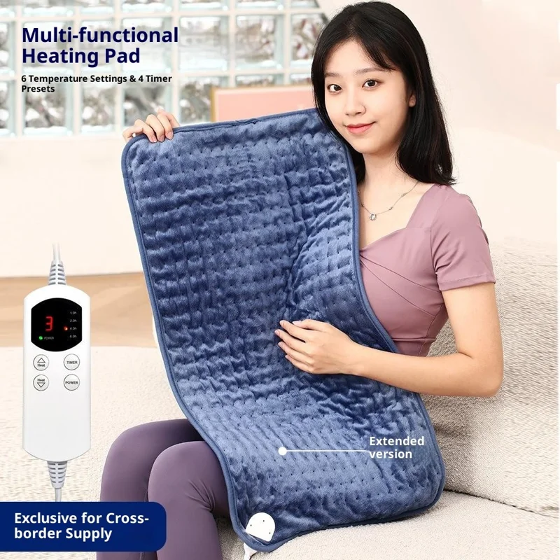 HP4076 40 x 76cm Smart Temperature Control Electric Heating Blanket for Home Therapy Heat Treatment - Blue  /  US Plug