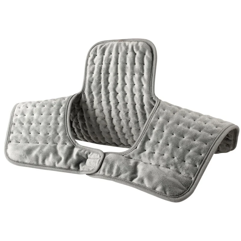 HP4555 Heated Shoulder Wrap Electric Blanket for Winter Electric Heating Pad 6 Temperature Settings Timer Function - Grey  /  US Plug