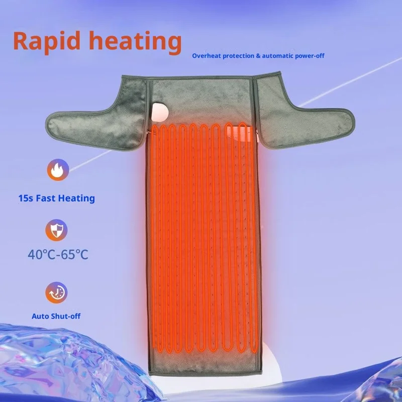 HP4555B Electric Heated Foot Warmer Boot Slipper with Temperature Control for Office and Home - Grey  /  US Plug