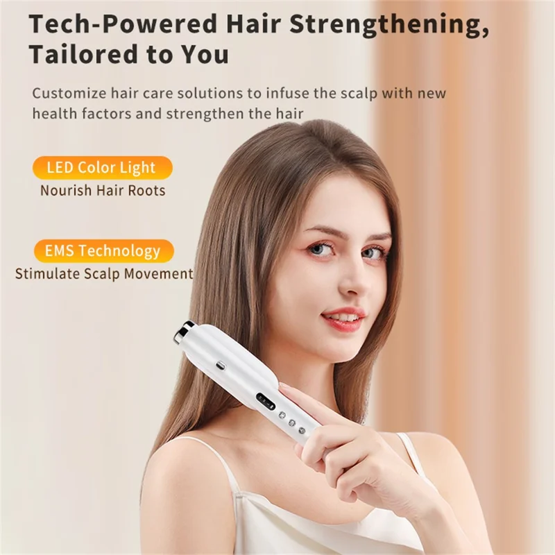 k339 RF Hair Growth Comb LED Light Therapy Scalp Care EMS Microcurrent Electric Massage Instrument - White