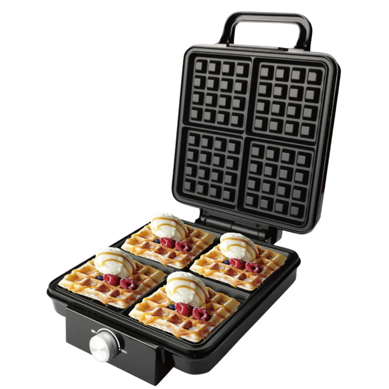 AKANE A.2208 4-Slice Waffle Maker Double-sided Heated Electric Breakfast Machine, EU Plug (BPA Free, No FDA)