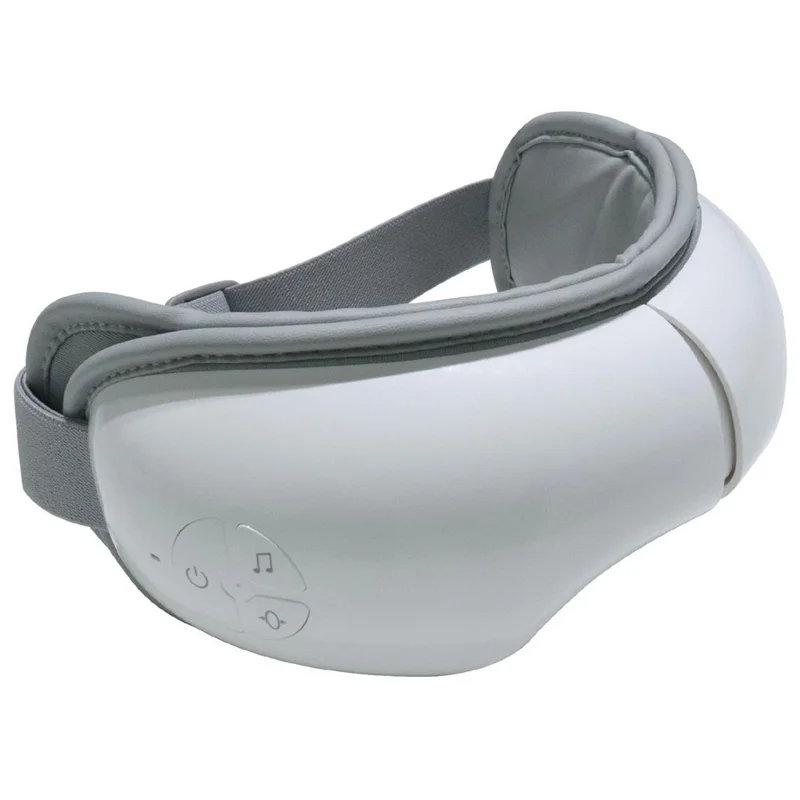 جهاز تدليك العين الذكي ST-210، قناع نوم بعلاج حراري وتدليك بالضغط الهوائي مع دعم الموسيقى عبر بلوتوث - أبيض