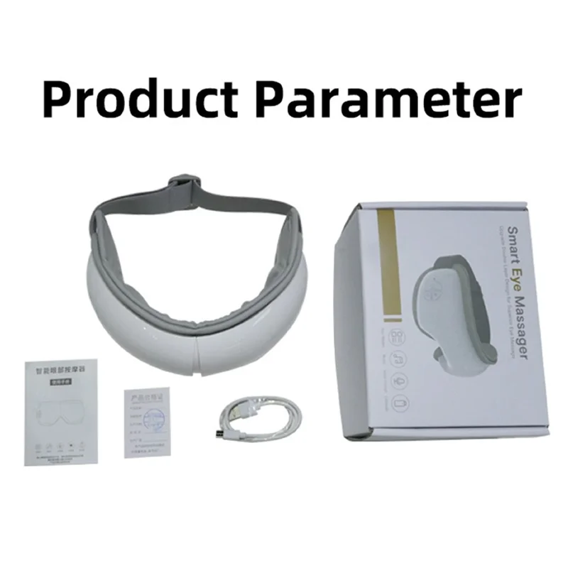 جهاز تدليك العين الذكي ST-210، قناع نوم بعلاج حراري وتدليك بالضغط الهوائي مع دعم الموسيقى عبر بلوتوث - أبيض