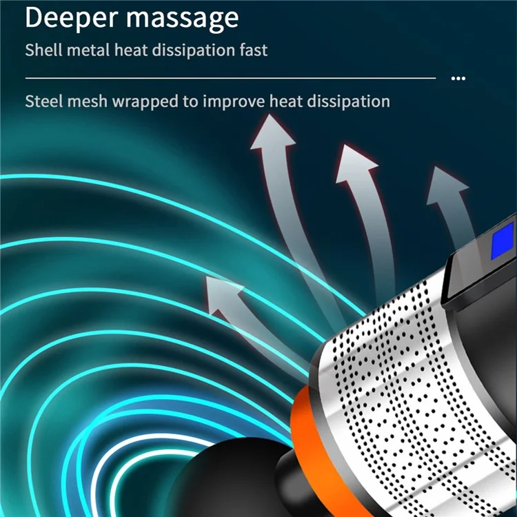 QY-08 20-Gang-Vibrations-Elektronik-Muskelentspannungs-Schmerzlinderungs-Massagegerät mit Deep Tissue Faszienmassagepistole mit 6 Massageköpfen - Schwarz/EU-Stecker