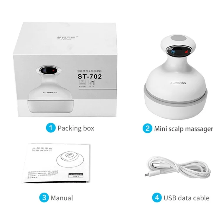 FUTURE ST-702A Massageador Elétrico Inteligente para o Couro Cabeludo 4 Modos Portátil Massageador de Cabeça 3D para Músculos Ombro Panturrilha Cabeça