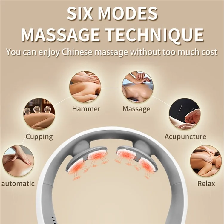 ST-307 Neck Massager Heating Function U-Shaped Heated Neck Massage Therapy Cordless Intelligent Massage Tool for Neck Pain Relief