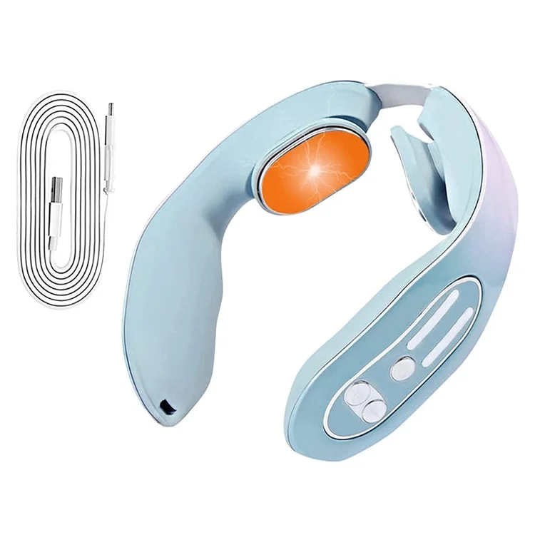 K05 Portable Neck Massager Heating Function Heated Neck Massage Pulse Therapy Cordless Intelligent Massage Tool for Neck Pain Relief