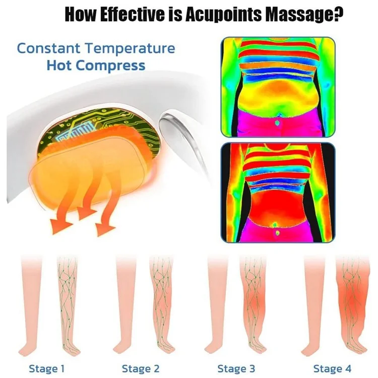 K05 Portable Neck Massager Heating Function Heated Neck Massage Pulse Therapy Cordless Intelligent Massage Tool for Neck Pain Relief