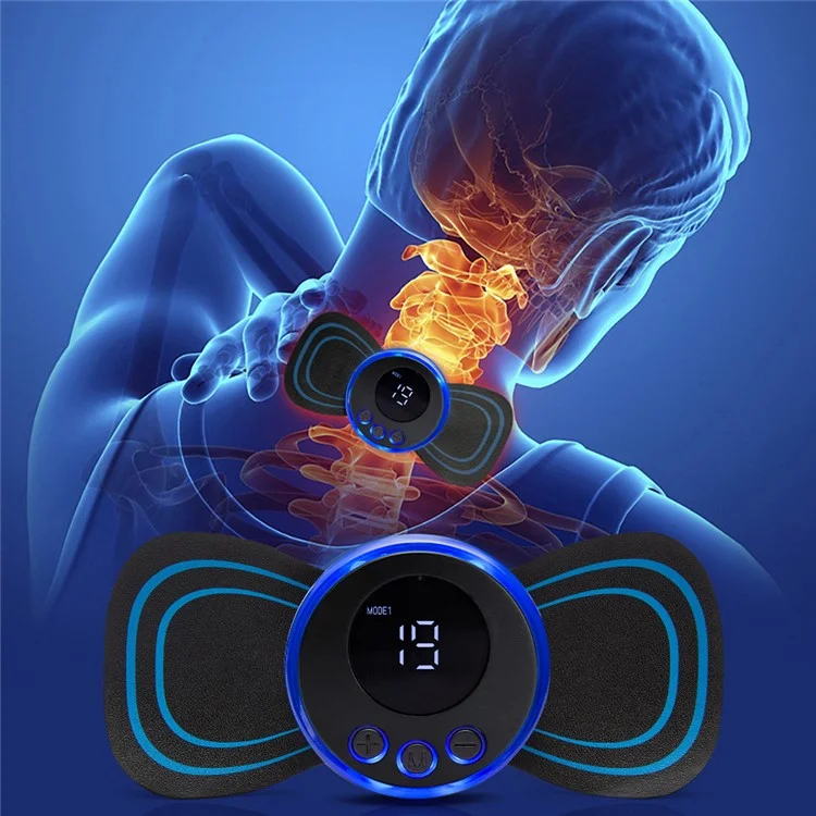 Neck Massager Sticker Intelligent Electric Cervical Massager Mini Portable Massager Pulse Physical Therapy for Pain Relief