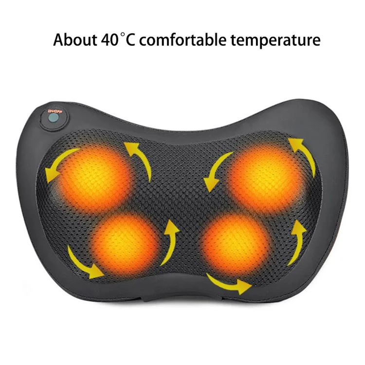 Back Neck Massager Electric Shoulder Massager with Heat Shiatsu Massage Pillow for Muscle Pain Relief, EU Plug
