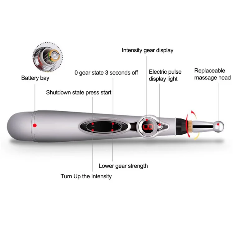 Caneta de Acupuntura Eletrônica Inteligente Massageador de Energia Corporal Terapia de Alívio da Dor Instrumento