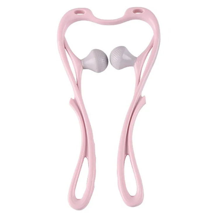 Handheld Manual Neck Massager Pain Relief Massage Tool for Leg Feet and Knee - Pink