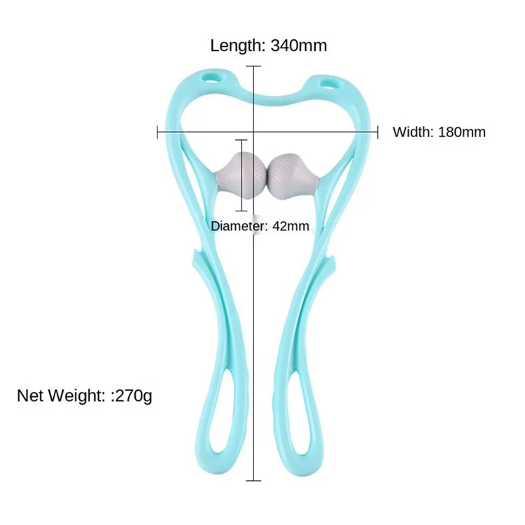 Handheld Manual Neck Massager Pain Relief Massage Tool for Leg Feet and Knee - Pink