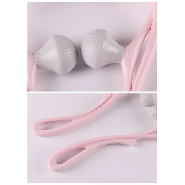 Handheld Manual Neck Massager Pain Relief Massage Tool for Leg Feet and Knee - Pink