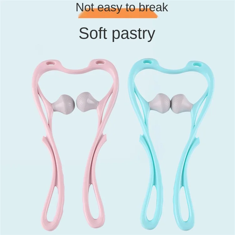 Handheld Manual Neck Massager Pain Relief Massage Tool for Leg Feet and Knee - Pink