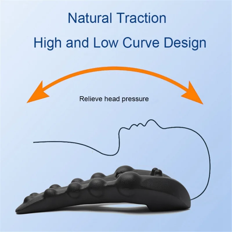 Soft EVA Cervical Spine Massager Pain Relieve Neck Shoulder Relax Massage Tool - Black