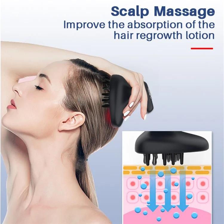 Dispositivo de regrowth capilar láser doméstico BP-206 EMS+ RF+Masajeador de cabeza con vibración Terapia LED roja/azul Masajeador del cuero cabelludo