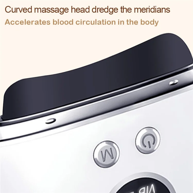 DYM-040 Pedra de Raspagem Elétrica Gua Sha Massageador Pedra Agulha Compressão Quente Ferramenta de Massagem Aquecedor de Pedra - Pedra Branca / Preta 