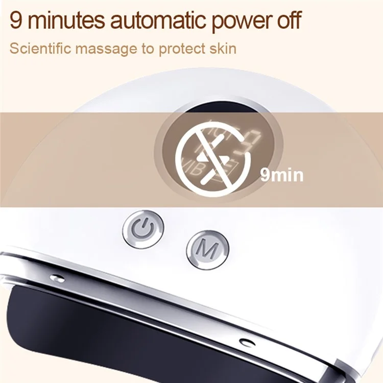 DYM-040 Pedra de Raspagem Elétrica Gua Sha Massageador Pedra Agulha Compressão Quente Ferramenta de Massagem Aquecedor de Pedra - Pedra Branca / Preta 