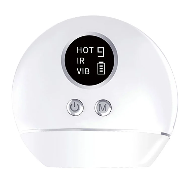DYM-040 Pedra de Raspagem Elétrica Gua Sha Massageador Pedra Agulha Compressão Quente Ferramenta de Massagem Aquecedor de Pedra - Pedra Branca / Preta 