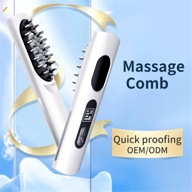 DYM-043 Electric Cordless Hair Scalp Massager Essential Oil Applicator Hair Growth Serum Oil Brush - White