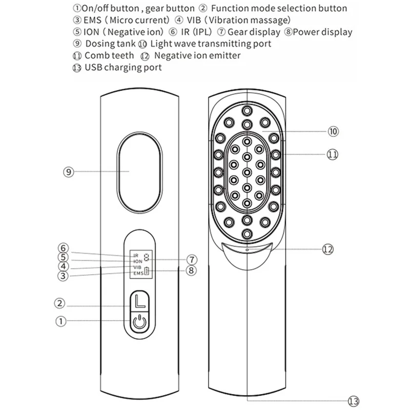 DYM-043 Electric Cordless Hair Scalp Massager Essential Oil Applicator Hair Growth Serum Oil Brush - White