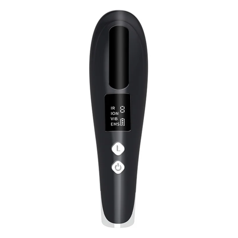 DYM-044 Hair Scalp Massage Comb Electric Cordless Brush Essential Oil Applicator with Detachable Water Tank - Black