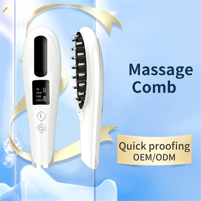 DYM-044 Hair Scalp Massage Comb Electric Cordless Brush Essential Oil Applicator with Detachable Water Tank - Black