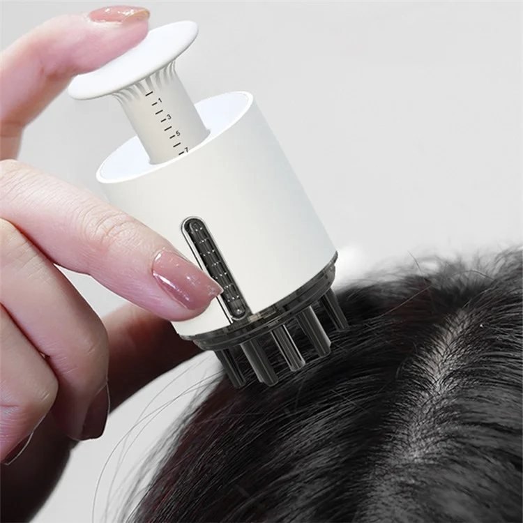NY-H706 Applicatore portatile per capelli da 8 ml Siero per la crescita dei capelli Olio liquido Pettine guida con scala (ST) - Bianco