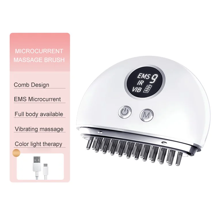 DYM-041 9 Strength 4 Modes Body Massager EMS Vibration Electric Scalp Massager Meridian Brush (ST)