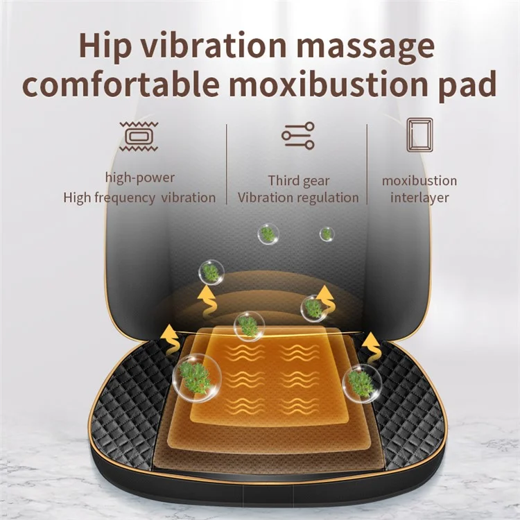 JH-K5S Hot Compress Relaxation Full Body Massage Cushion Shiatsu Kneading Vibration Back Massager - EU Plug