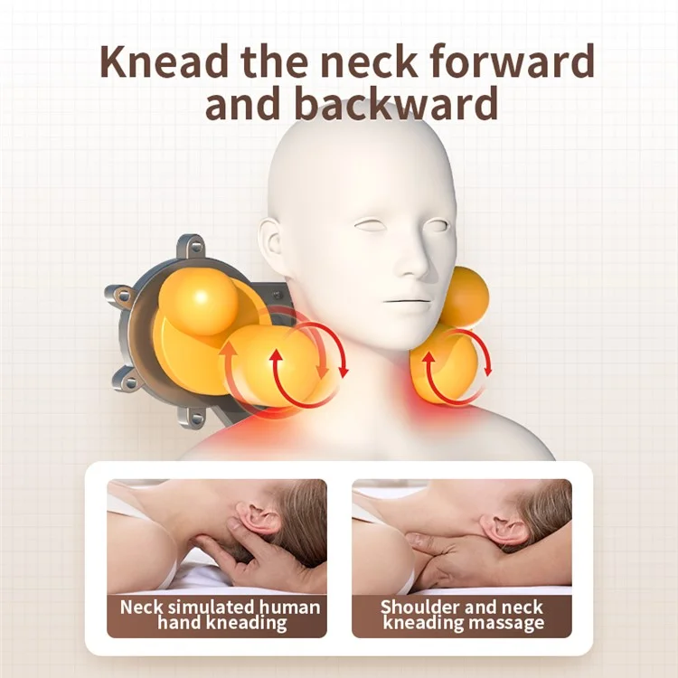JH-K5S Hot Compress Relaxation Full Body Massage Cushion Shiatsu Kneading Vibration Back Massager - EU Plug