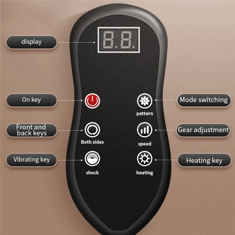 JH-K5S Hot Compress Relaxation Full Body Massage Cushion Shiatsu Kneading Vibration Back Massager - EU Plug