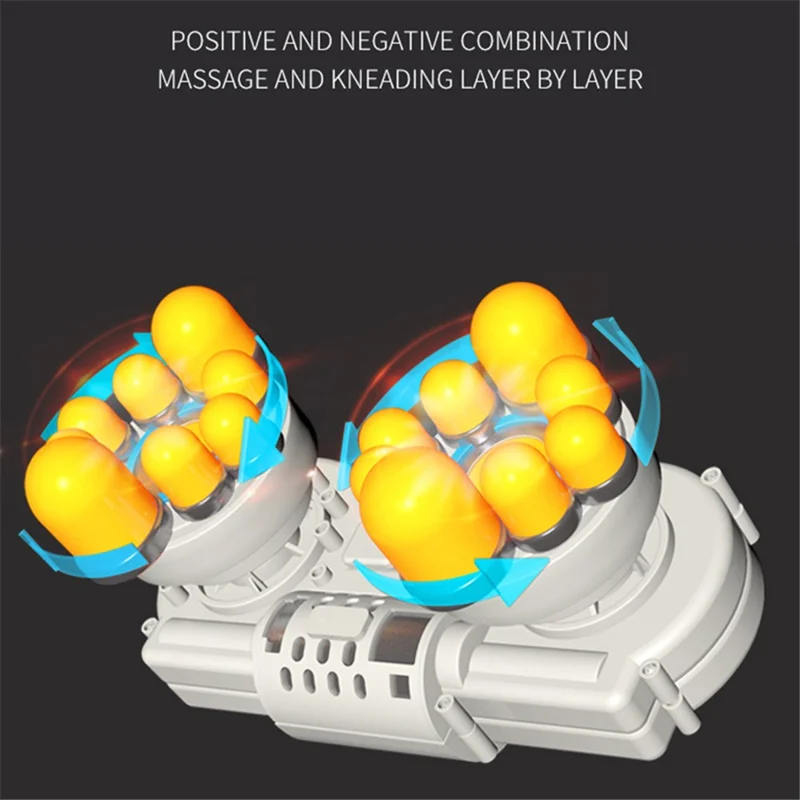 JH-R2 Heated Neck Pad Massager Kneading Back Massager Shiatsu Shoulder Massage for Home Office Car Use - Black / US Plug