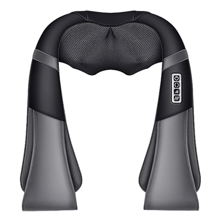 JH-RC1 Plug-in Back Neck Shoulder Massager Hot Compress 4D Kneading Beating Massager for Relief on Full Body Muscles - Schwarz / Grau / US-Stecker