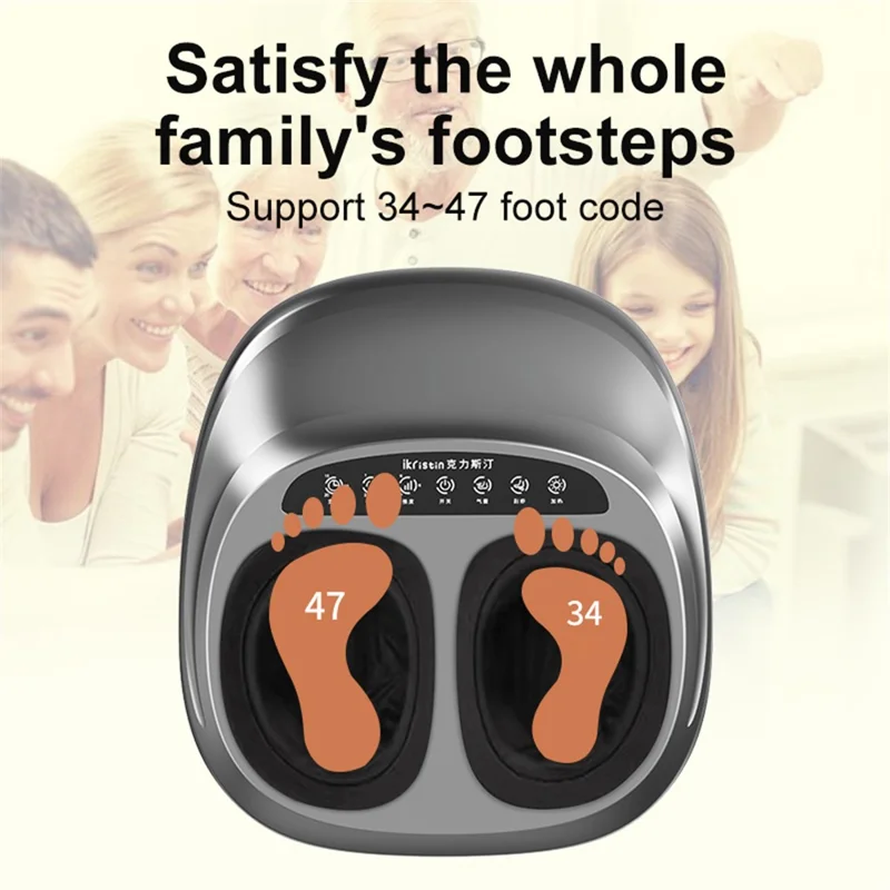 JH-ZL1 Foot Massager Heated Rolling Air Compression Feet Massager Machine with Remote - White / US Plug