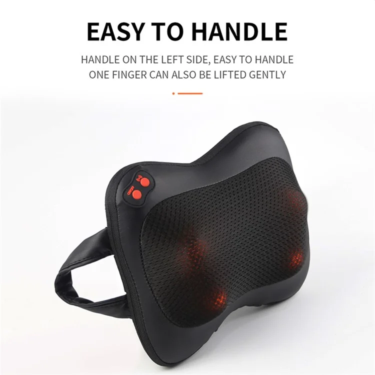 Massage électrique pour la nuque JH-166 Masseur de corps multifonctionnel Oreiller de massage de voiture - Noir / Prise US