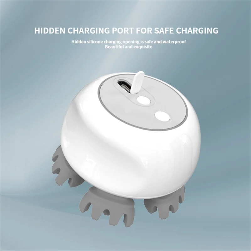 JH-T3 5-Claw Head Massager Ergonomic IPX7 Waterproof Silicone Scalp Massager with 3 Speeds Adjustable