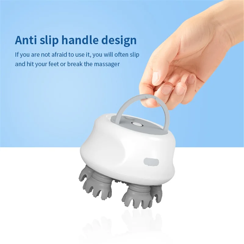 JH-T3 5-Claw Head Massager Ergonomic IPX7 Waterproof Silicone Scalp Massager with 3 Speeds Adjustable