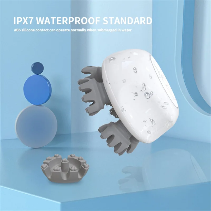 JH-T3 5-Claw Head Massager Ergonomic IPX7 Waterproof Silicone Scalp Massager with 3 Speeds Adjustable