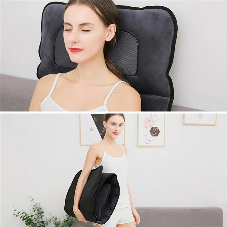 JH-CD6 9 Modes Massage Mat Sitting Lying Electric Heating Pad Muscle Relax Body Massager Cushion - US Plug