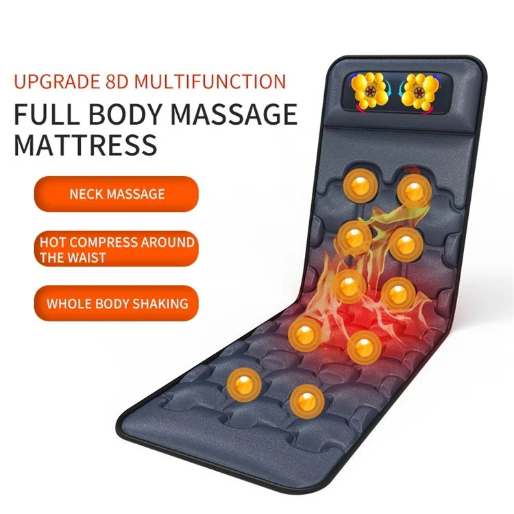 JH-CD6 9 Modes Massage Mat Sitting Lying Electric Heating Pad Muscle Relax Body Massager Cushion - US Plug