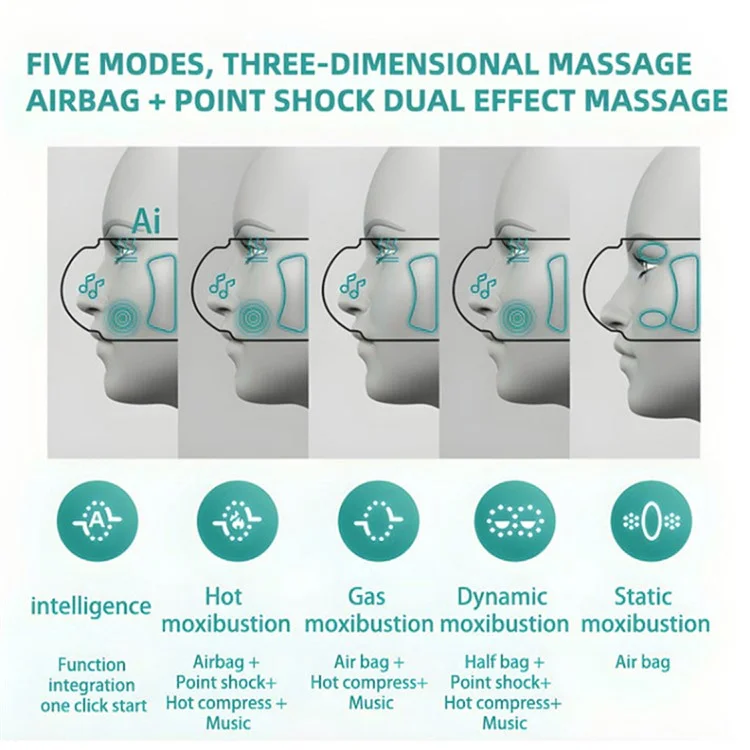 E5 Plus 26 Points Smart Eye Massager Adjustable Airbag Hot Compress Eye Protector Massager with 5 Massage Modes - Pink