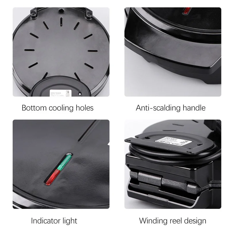 Mini Donut Maker Machine Electric Pancakes Maker Machine for Makes 7 Doughnuts (No FDA Certificate) - EU Plug / 220V