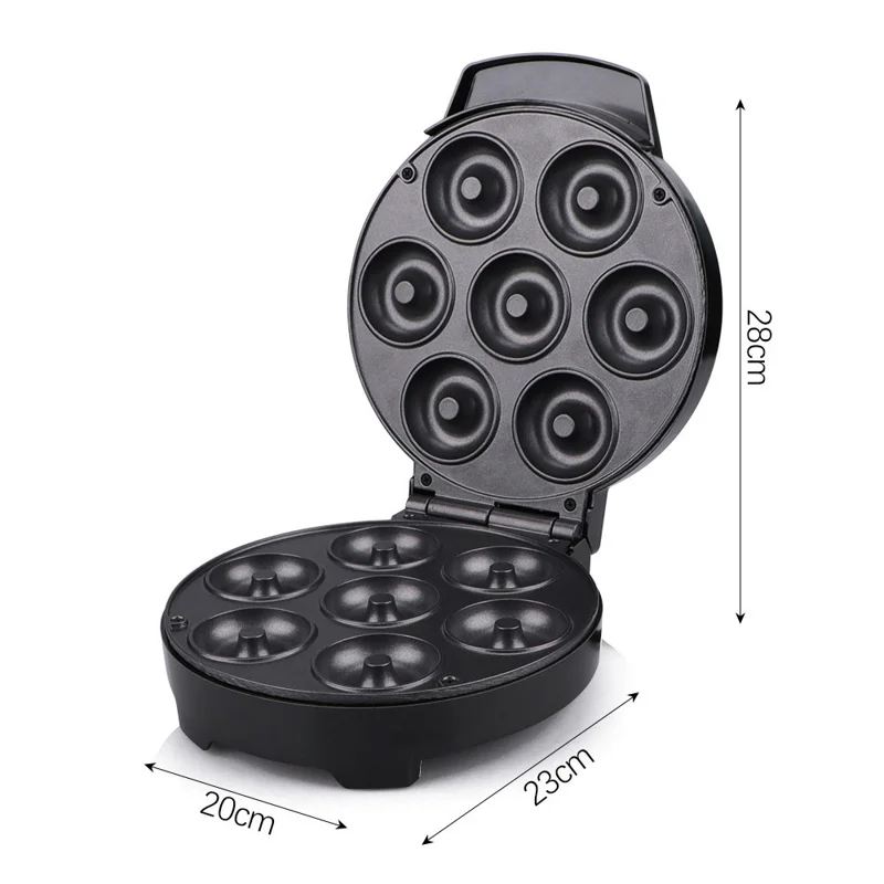 Mini Donut Maker Machine Electric Pancakes Maker Machine for Makes 7 Doughnuts (No FDA Certificate) - EU Plug / 220V