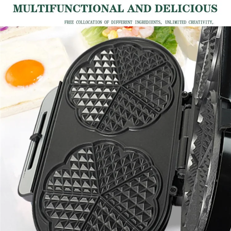 Coupé Dual Breakfast Sandwich Sandwich Maker Electric Pancake Maker Griddle (cer Certificated, Pas de FDA) - Argent / Plug ue 220V