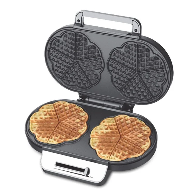 Coupé Dual Breakfast Sandwich Sandwich Maker Electric Pancake Maker Griddle (cer Certificated, Pas de FDA) - Argent / Plug ue 220V